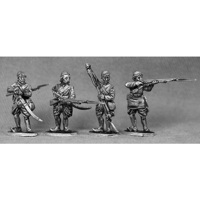 BNI Sepoys, native dress, muskets, firing line (I), skull caps.