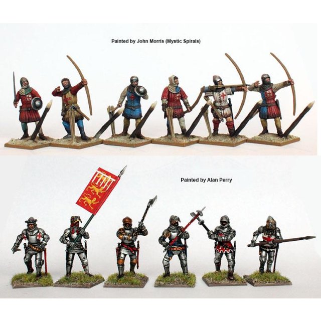 Perry Miniatures - Set AO 50 Agincourt French Infantry 1415-29 Plastic 28mm  Toy Soldiers Set