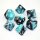 Gemini Polyhedral 7-Die Set - Black-Shell / White