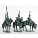 Uhlan command, standing horses, sheepskin shabraques, unc