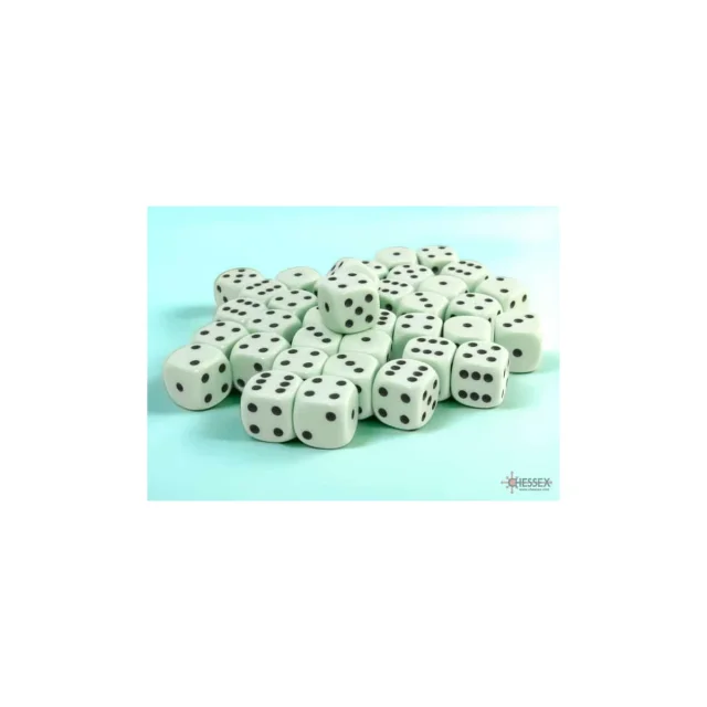 Chessex Opaque 12mm D6 Pastel Green/black Dice Block (36 dice)