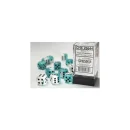 Gemini 16mm d6 Teal-White / Black Dice Block (12 dice)