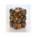 Lustrous 16mm d6 Gold / Silver Dice Block (12 dice)