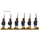 Prussian Landwehr marching , stiffened caps